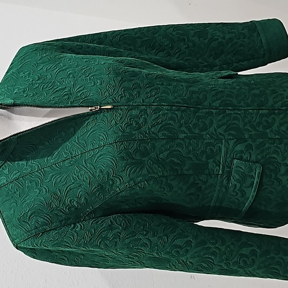 Chico’s Jacket Blazer Emerald Green Zip Front Lined Career Casual Size S - Picture 14 of 16